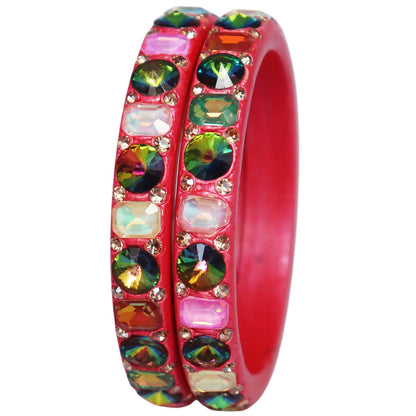 Premium Lac Bangles for Women with Colorful AD Stones | Traditional Indian Ethnic Bangles
