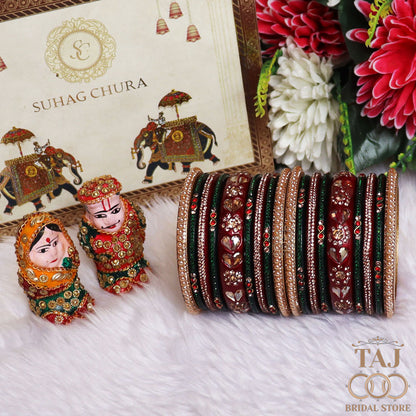 Handmade Lac Bangles For Women With Latest Rhinestones Design