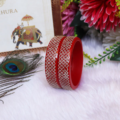Jaipuri Lac Kada Bangles Set in Latest Rhinestones Design
