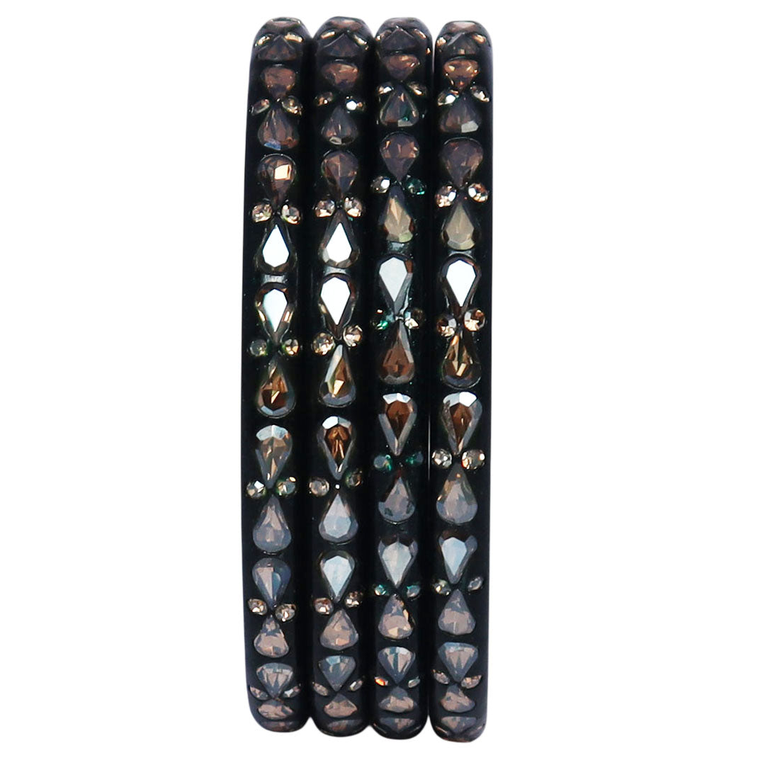 Traditional Stone Studded Lac Bangles For Women's
