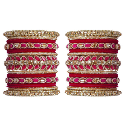 Indian Bridal Wedding Bangles Set – Kundan & Beads Work