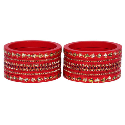 Jaipuri Lac Bangles with Kundan & Artificial Stone Design