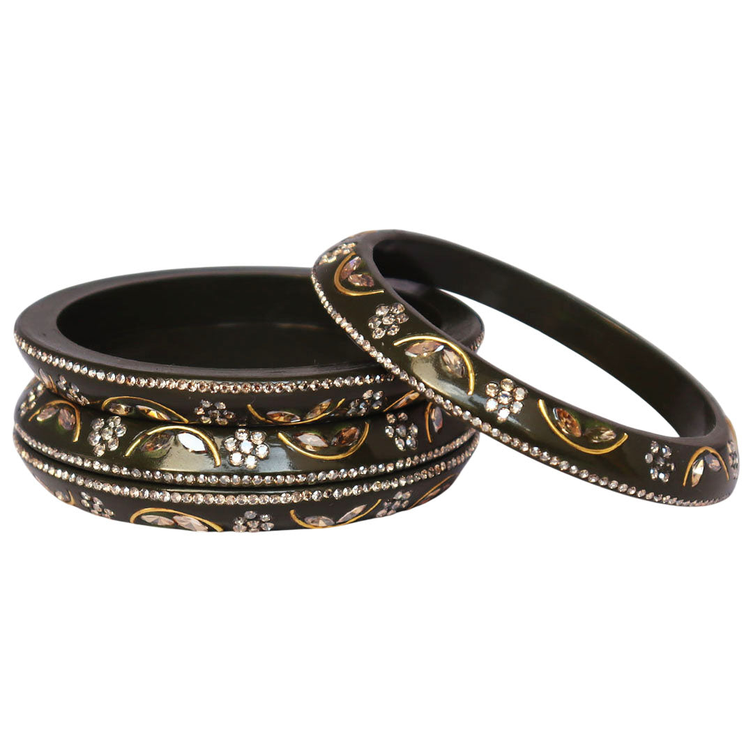 Festival Wear Lac Bangadi Bangles Set in Latest Kundan Design
