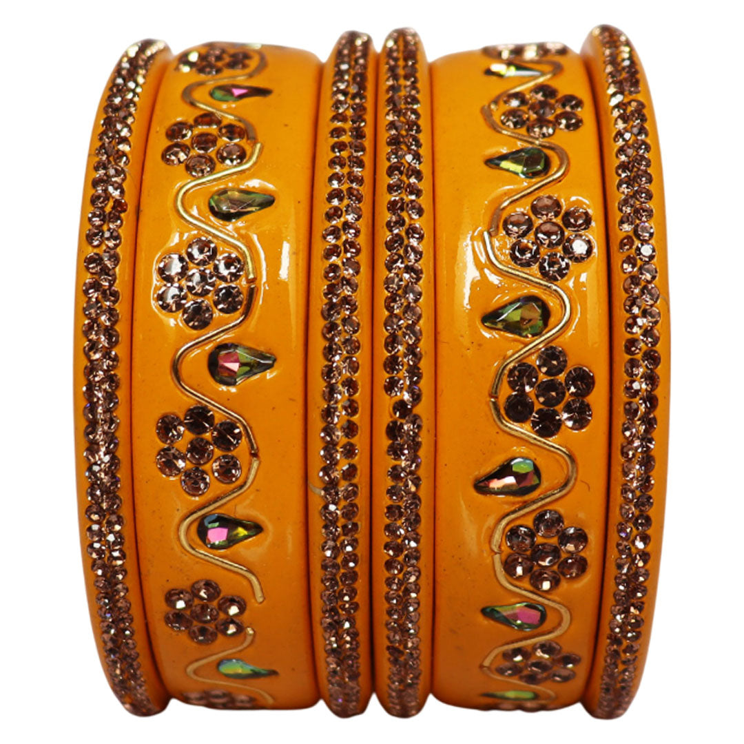 Handmade Traditional Short Lac Bangles Set With Latest Kundan Design