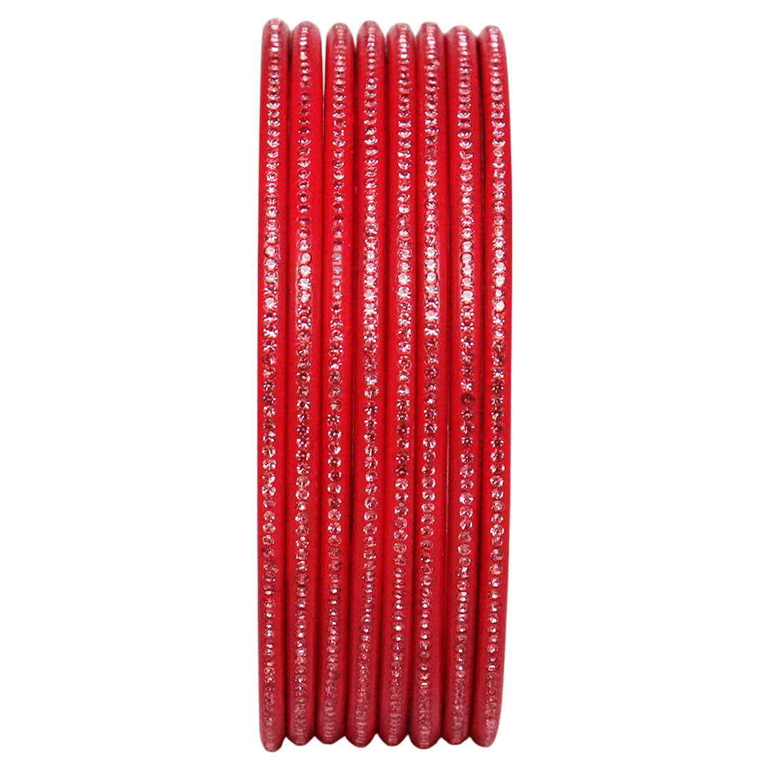 Traditional Rajasthani Lac Bangles with Fine Rhinestones Design