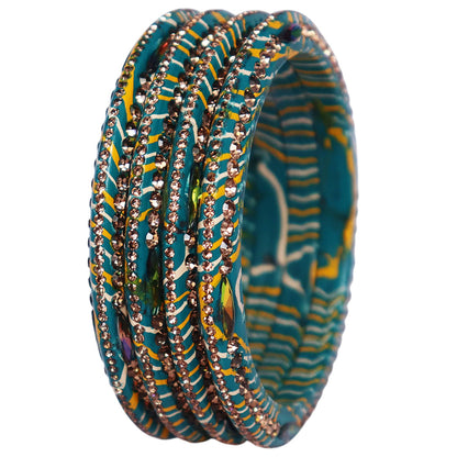 Lehariya Lac Bangles for Women | Traditional Rajasthani Rhinestone Bangles | Glossy Festival & Wedding Bangles By TAJ BRIDAL STORE