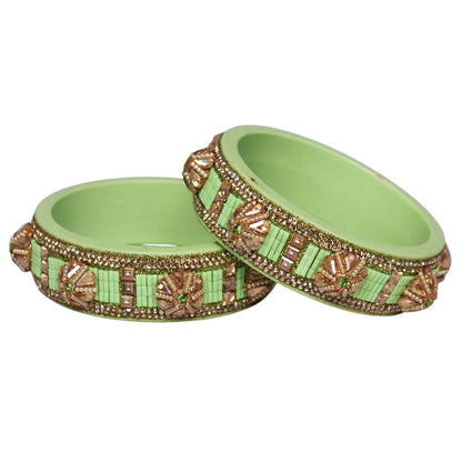 Jaipuri Lac Bangles Kundan Pearl Rhinestone Designer Kada