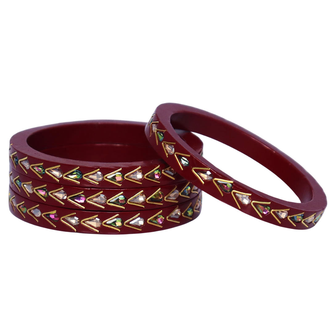 Trendy Lac Kada Bangles Set in Latest Kundan Design