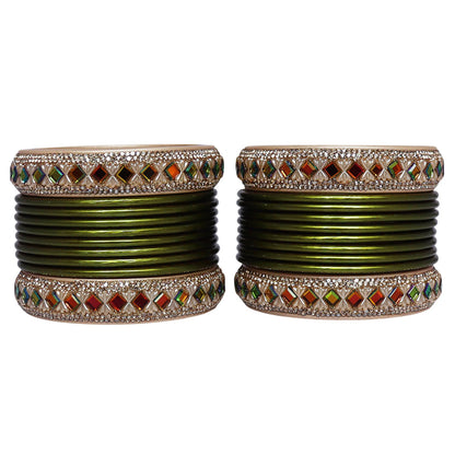 Handmade Pure Lac Bangles Set for Women | Traditional Rajasthani Glossy Bangles By TAJ BRIDAL STORE