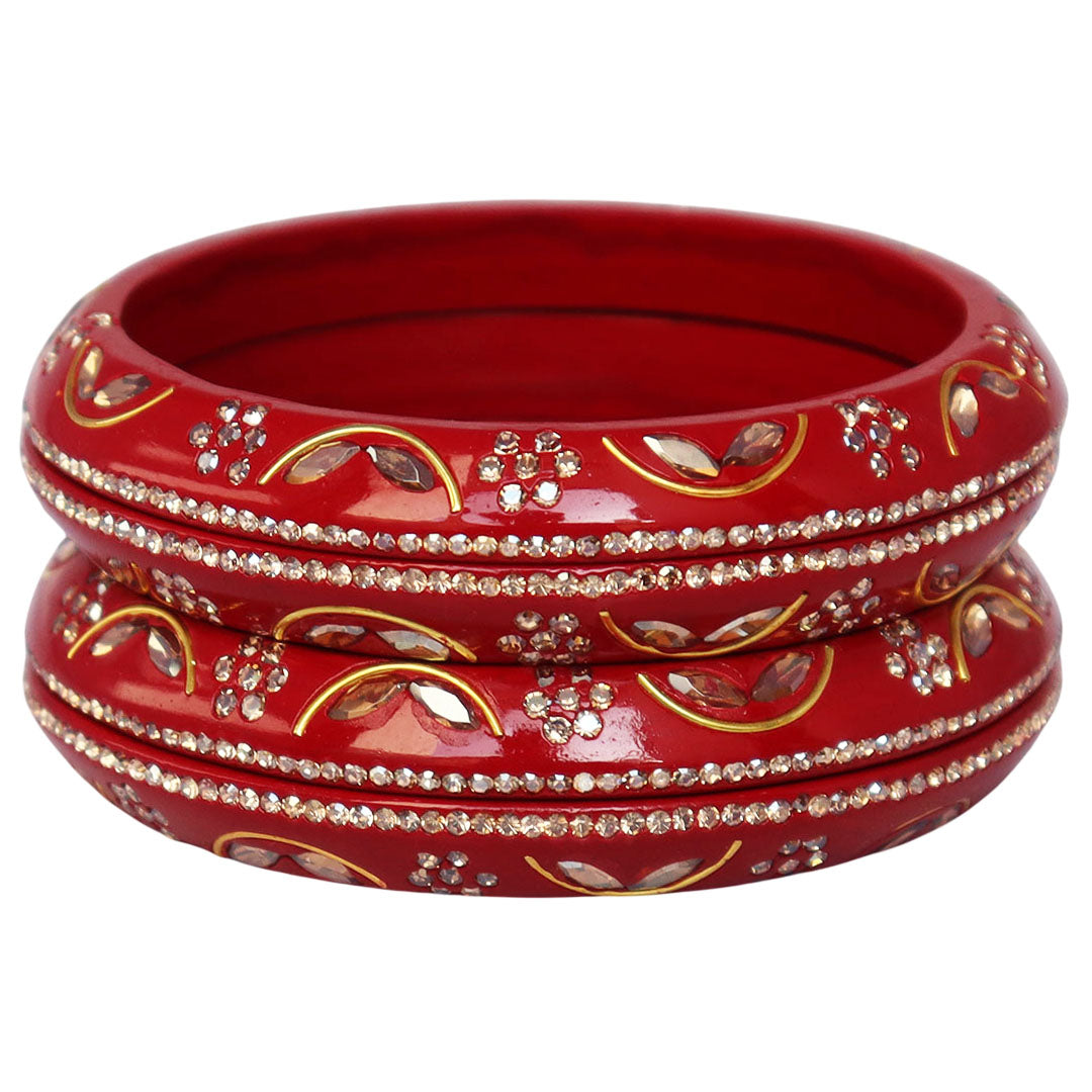 Festival Wear Lac Bangadi Bangles Set in Latest Kundan Design