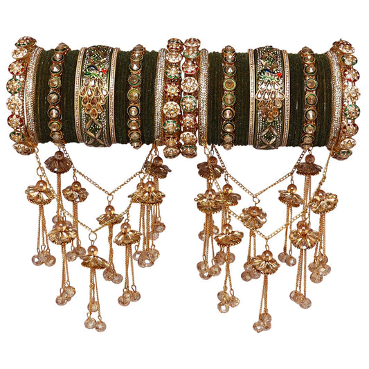 Premium Bridal Chura Set With Trending Peacock and Jhula Latkan Design
