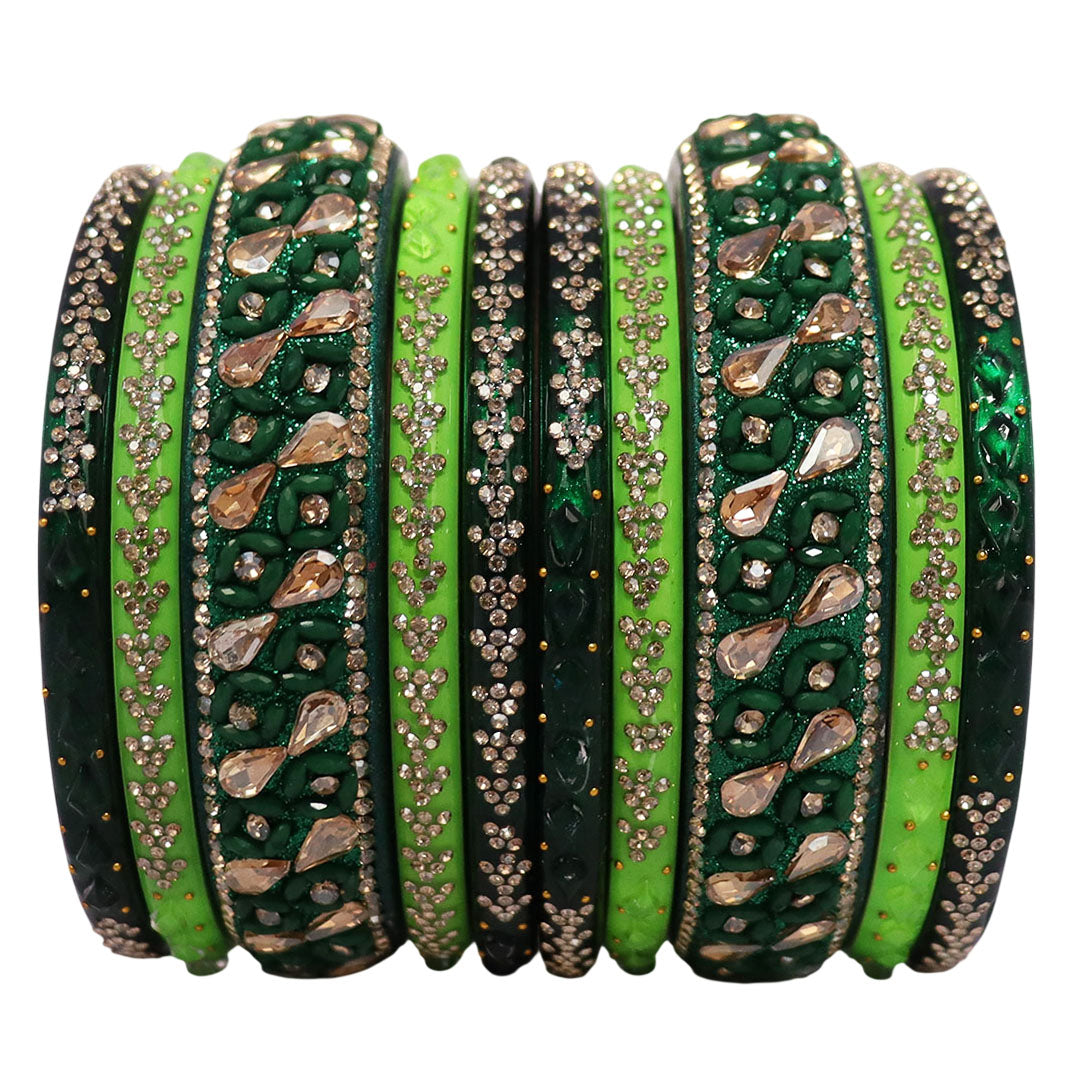 Womens Designer Lac Bangles Set With Latest Kundan Design