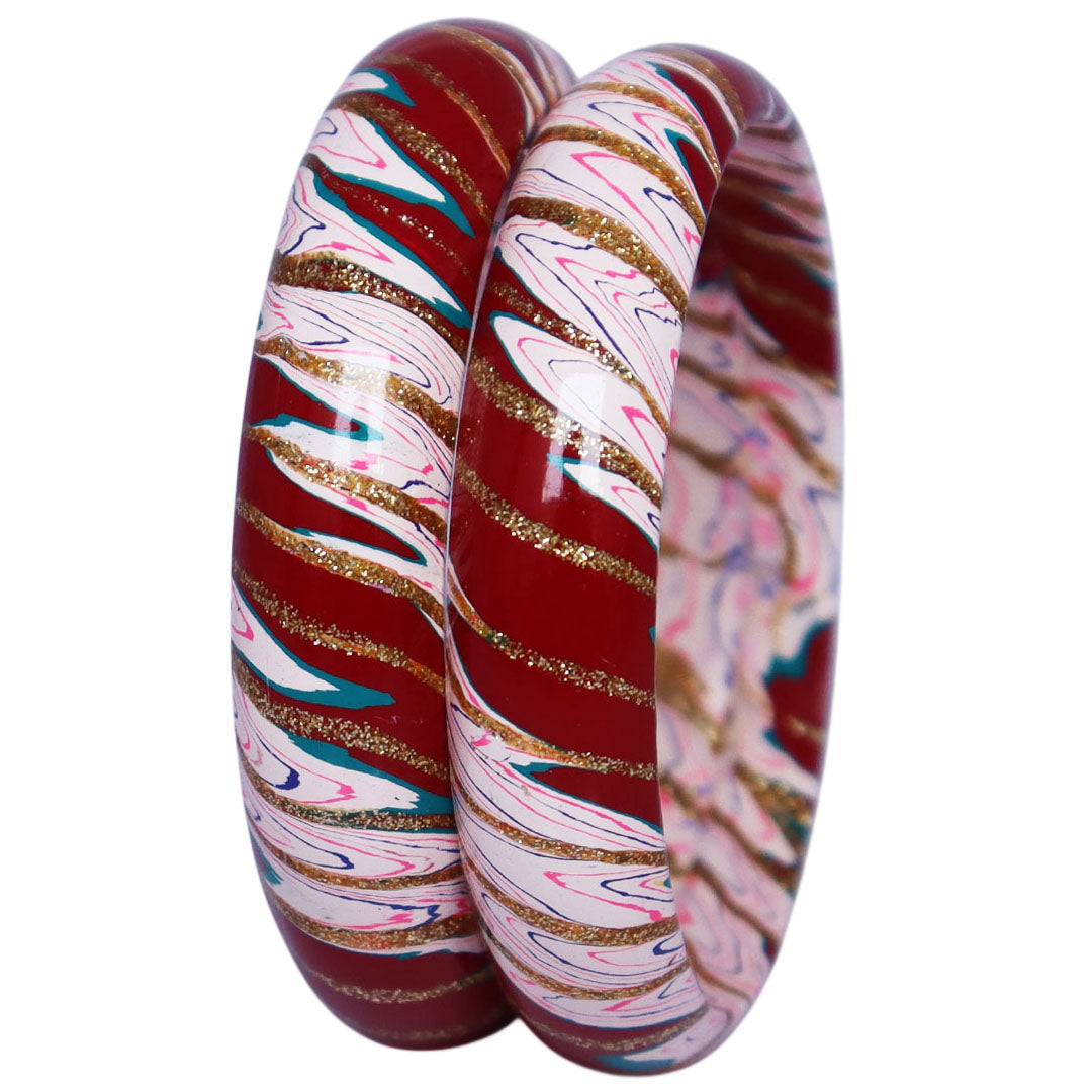 Designer Lac Bangles Latest Wave Design Kada Set