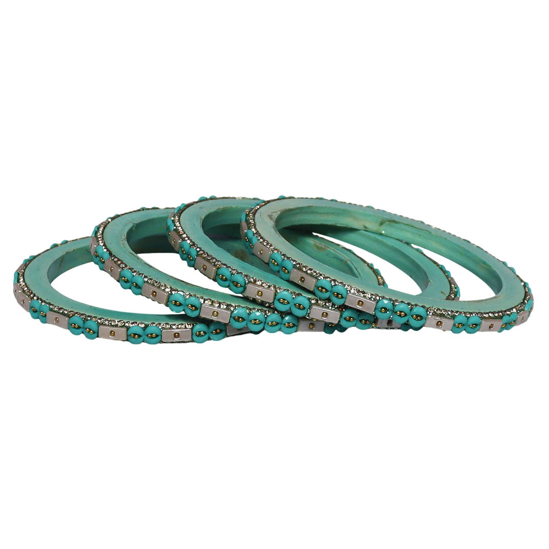 Designer Rajasthani Lac Bangles with Rhinestone & Bead Work by Taj Bridal Store