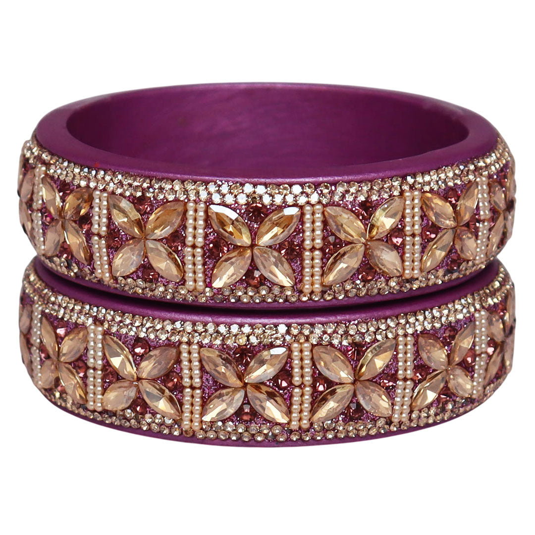 Jaipuri Handmade Lac Kada with Kundan Beads Craft