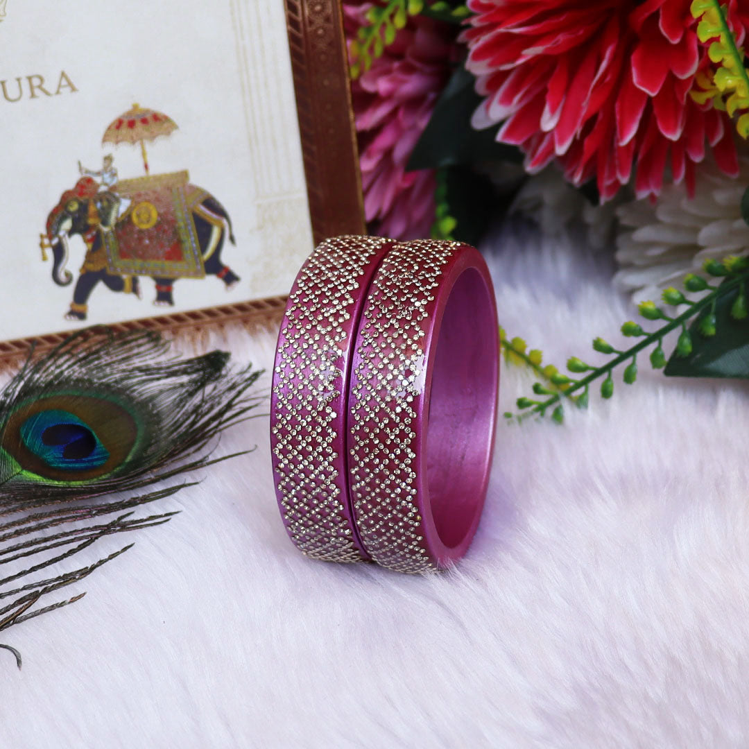 Jaipuri Lac Kada Bangles Set in Latest Rhinestones Design