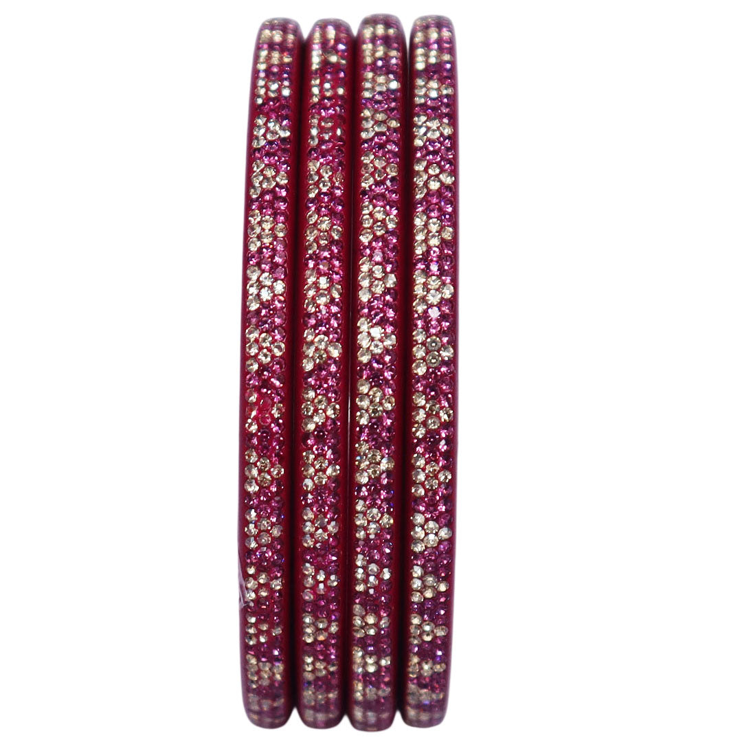 Traditional handmade Lac bangles with rhinestone work by TAJ BRIDAL STORE