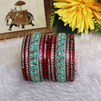 Womens Designer Lac Bangles Set With Latest Kundan Design