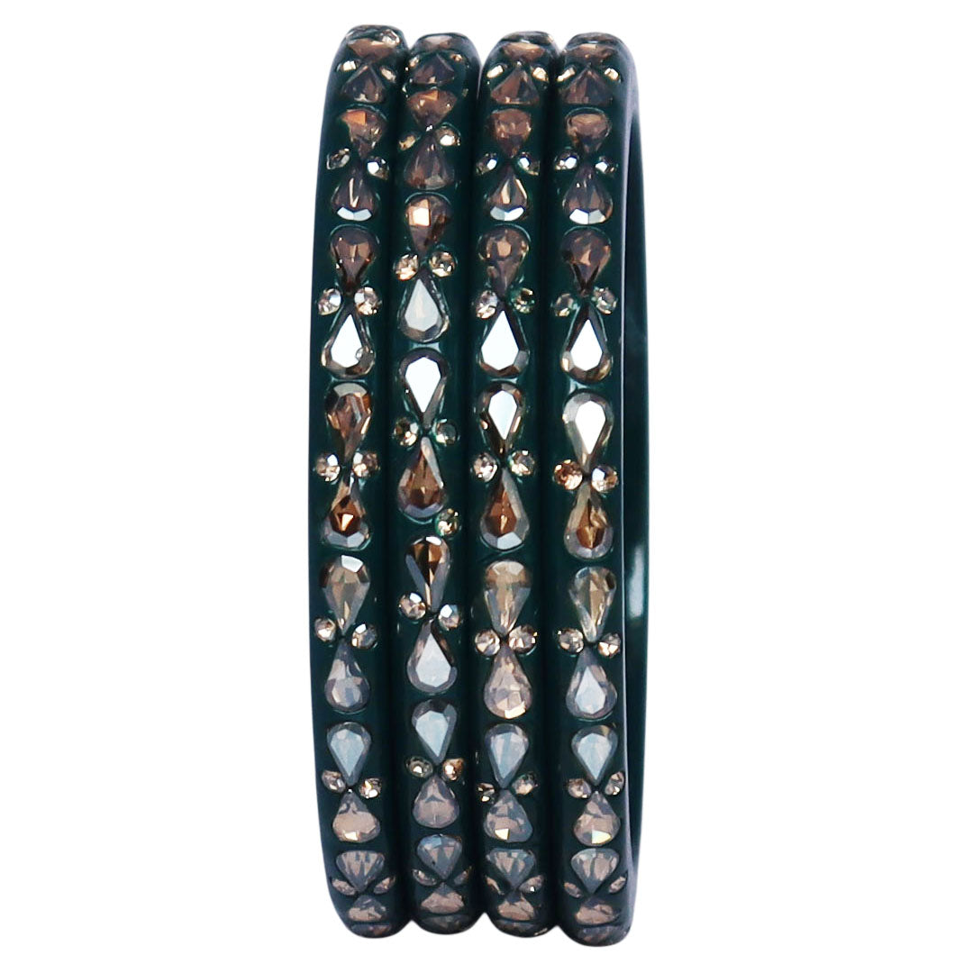 Traditional Stone Studded Lac Bangles For Women's