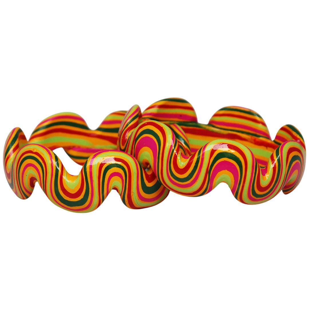 Trendy Wave Pattern Lac Kada for Wedding & Festive Wear