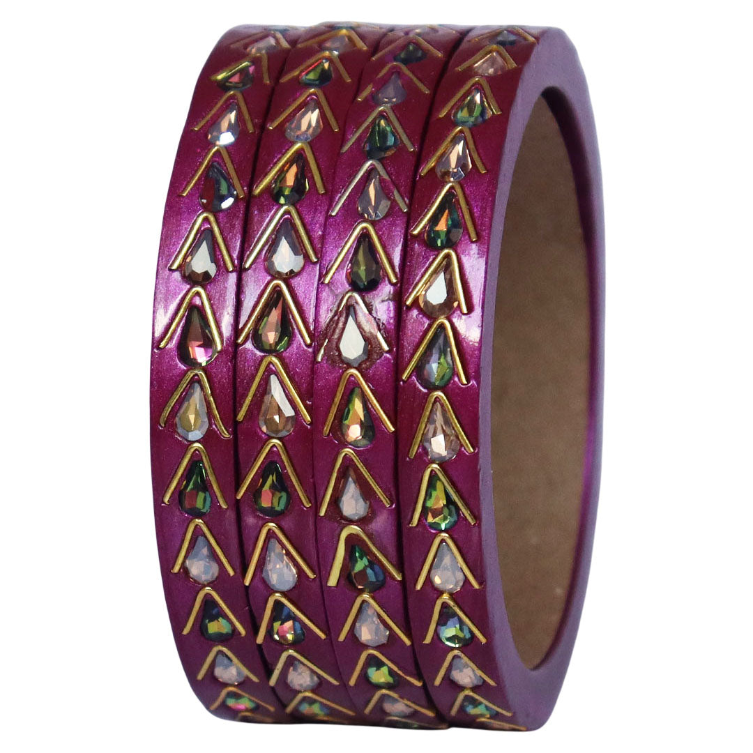 Trendy Lac Kada Bangles Set in Latest Kundan Design