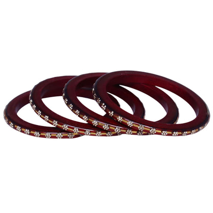 Classic Rajasthani Lac Bangles with Sparkling Flower Stones