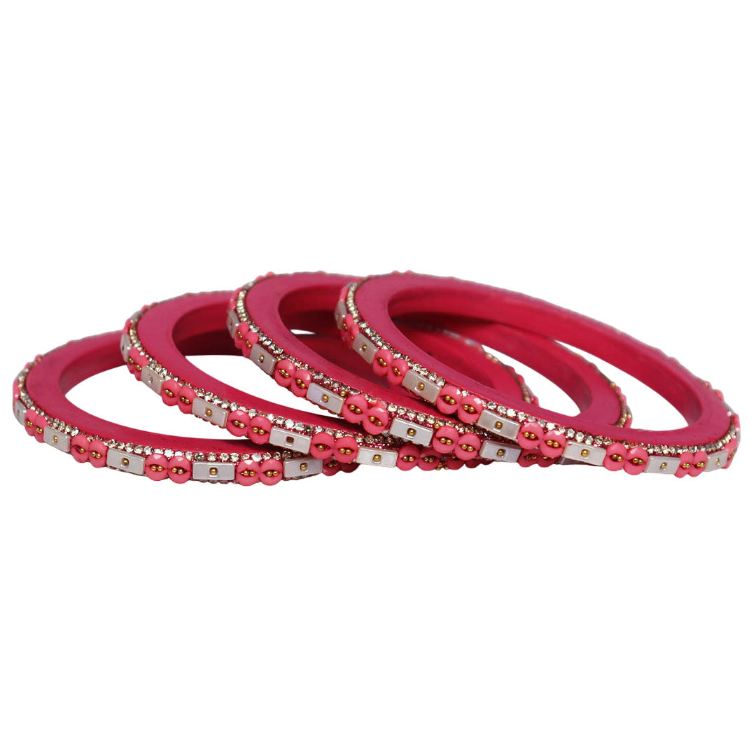 Designer Rajasthani Lac Bangles with Rhinestone & Bead Work by Taj Bridal Store