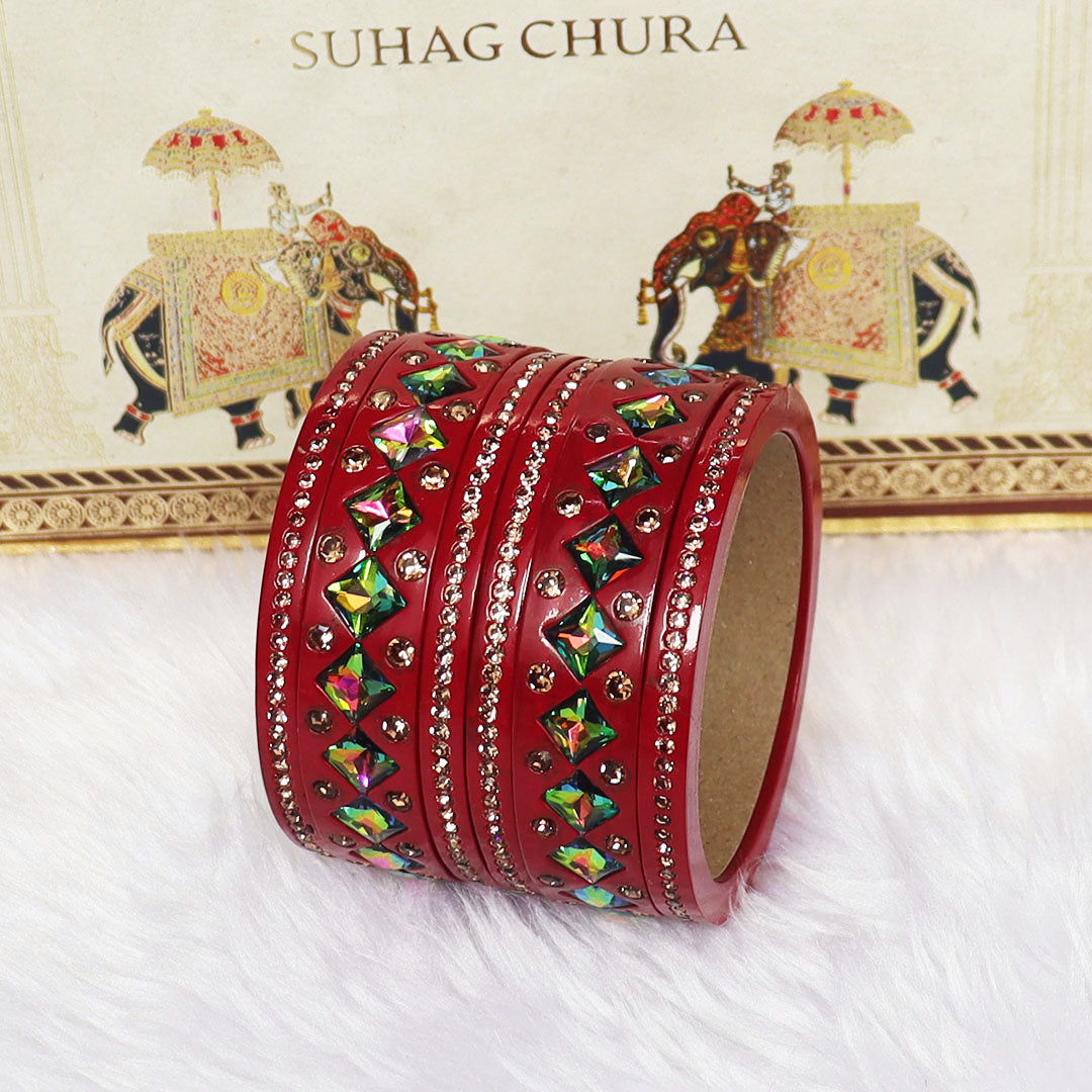 Rakhi Special Traditional Lac Bangles Set With Latest Kundan Design