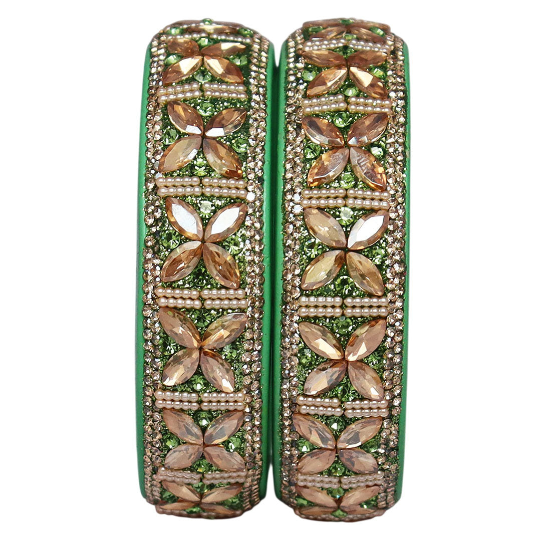 Jaipuri Handmade Lac Kada with Kundan Beads Craft