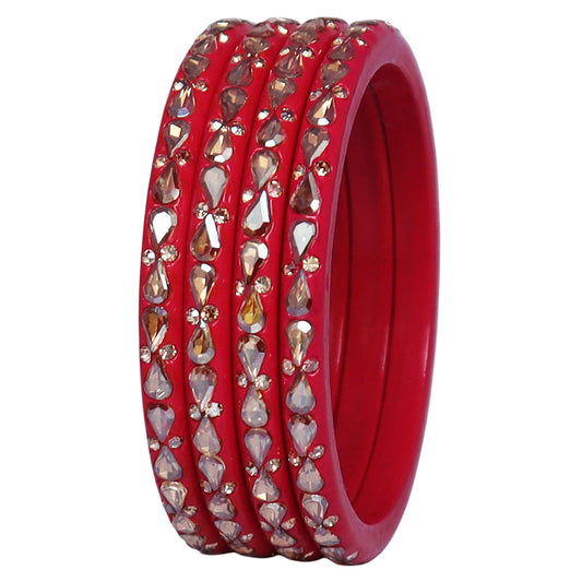 Traditional Stone Studded Lac Bangles For Women's