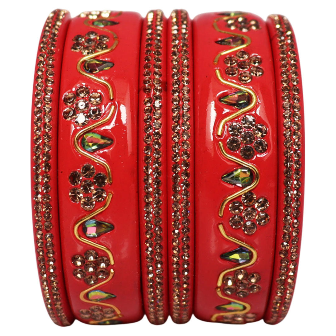 Handmade Traditional Short Lac Bangles Set With Latest Kundan Design
