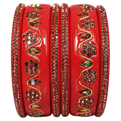 Handmade Traditional Short Lac Bangles Set With Latest Kundan Design