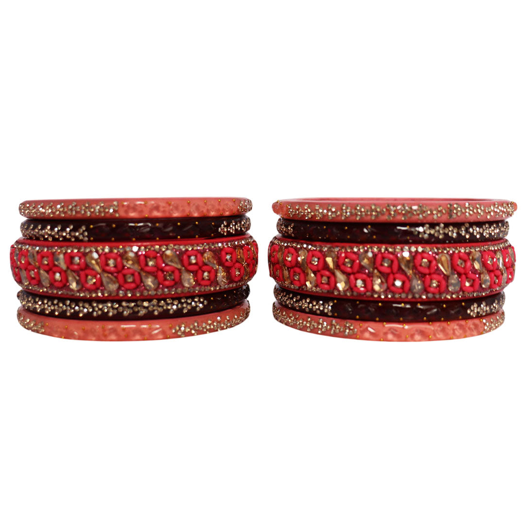 Womens Designer Lac Bangles Set With Latest Kundan Design