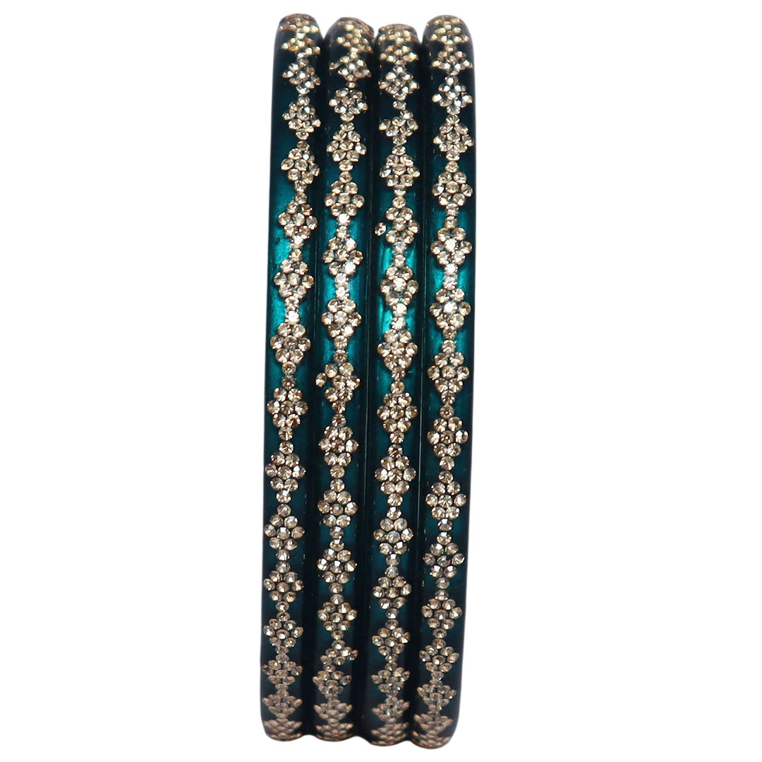 Traditional Rajasthani lac bangles with rhinestone detailing