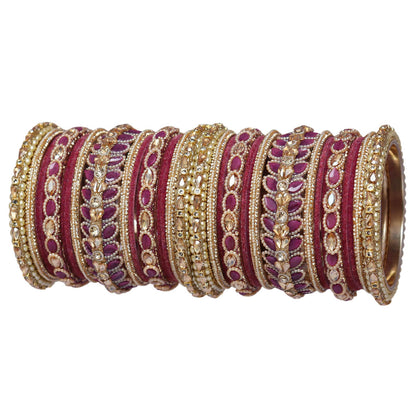 Indian Bridal Wedding Bangles Set – Kundan & Beads Work