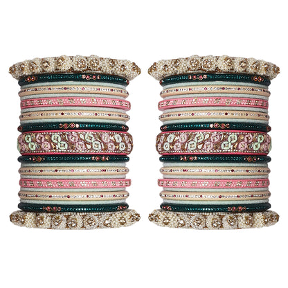 Raksha Bandhan Designer Bangles Set With Latest Kundan-Beads Design