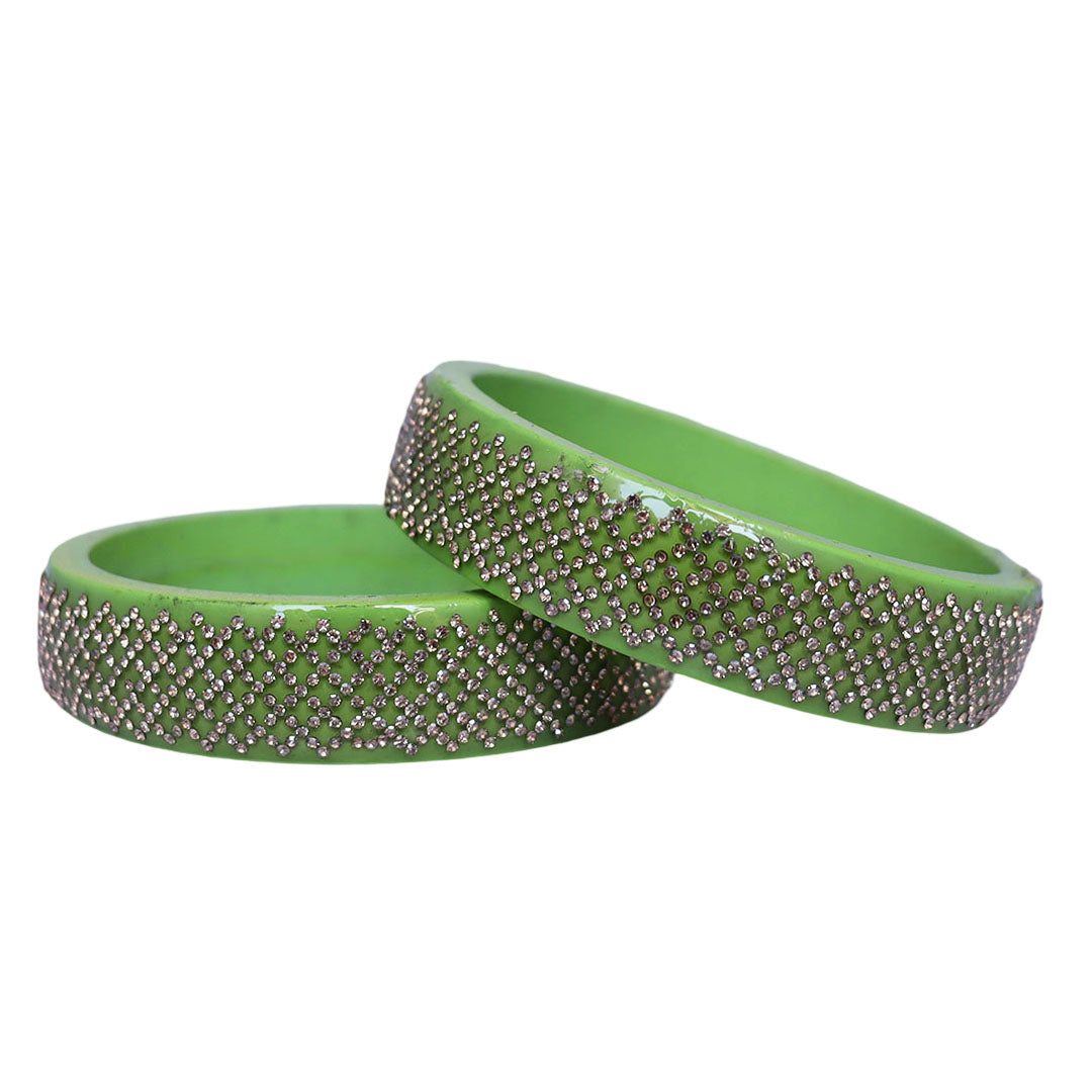Jaipuri Lac Kada Bangles Set in Latest Rhinestones Design