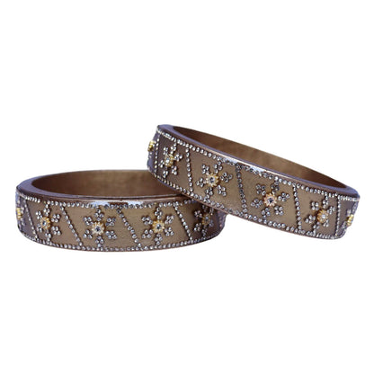 Designer Lac Bangles For Girls in Rhinestones Design