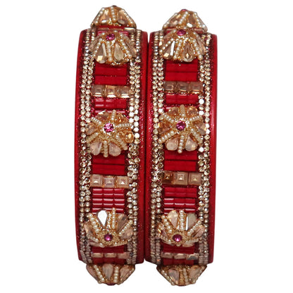 Jaipuri Lac Bangles Kundan Pearl Rhinestone Designer Kada