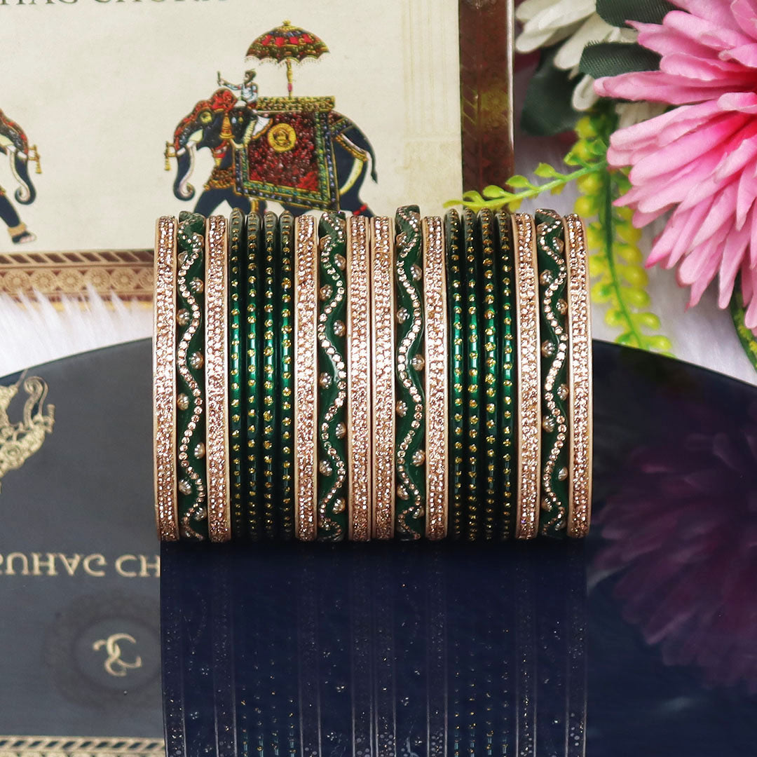 Karwa Chauth Special Designer Lac Bangles Set in Zig-Zag Design