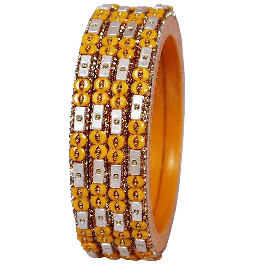 Designer Rajasthani Lac Bangles with Rhinestone & Bead Work by Taj Bridal Store