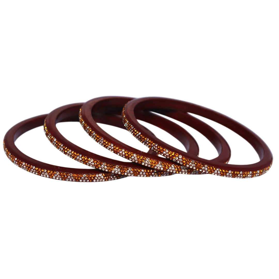Handcrafted traditional Lac bangles with rhinestone work by TAJ BRIDAL STORE