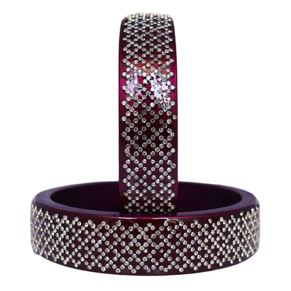 Jaipuri Lac Kada Bangles Set in Latest Rhinestones Design