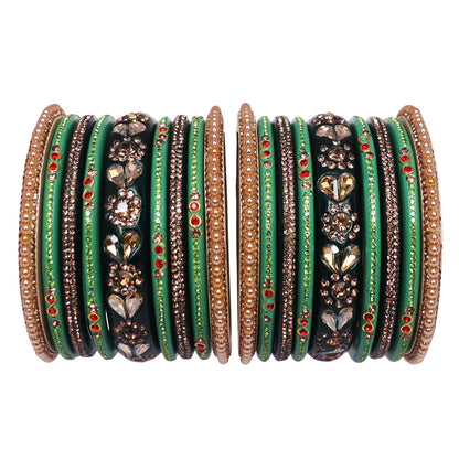Handmade Lac Bangles For Women With Latest Rhinestones Design