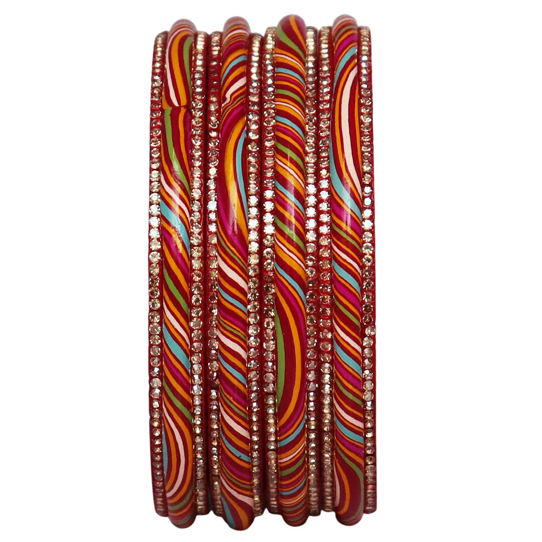 Designer Jaipuri Lac Kada with Multicolor Lahariya Artwork