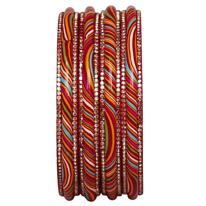 Designer Jaipuri Lac Kada with Multicolor Lahariya Artwork