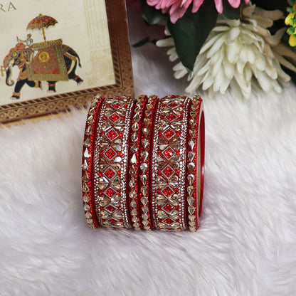 Fancy Short Lac Bangles For Women With Latest Kundan Design