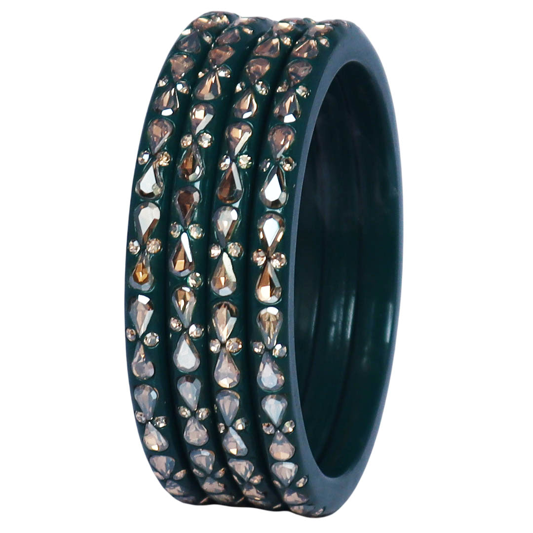 Traditional Stone Studded Lac Bangles For Women's