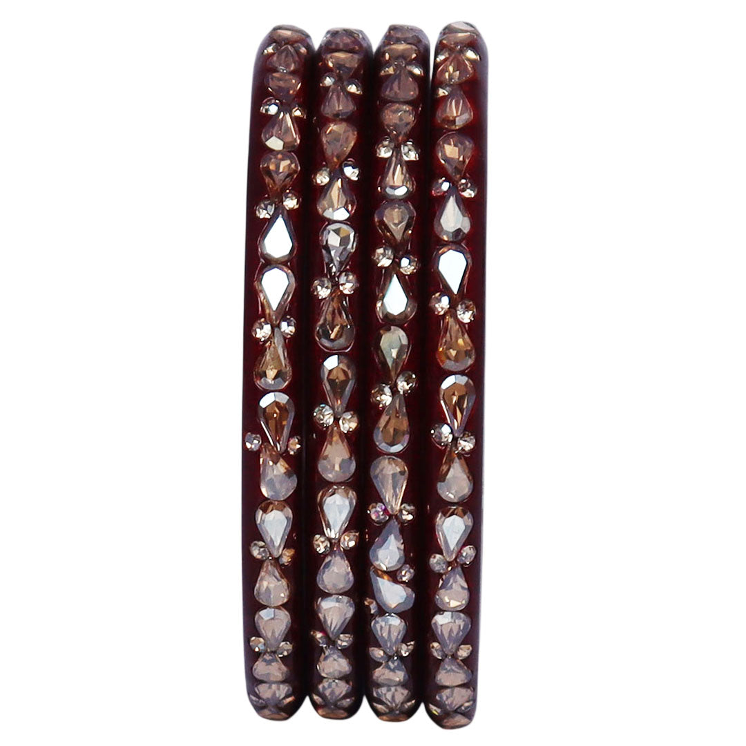 Traditional Stone Studded Lac Bangles For Women's