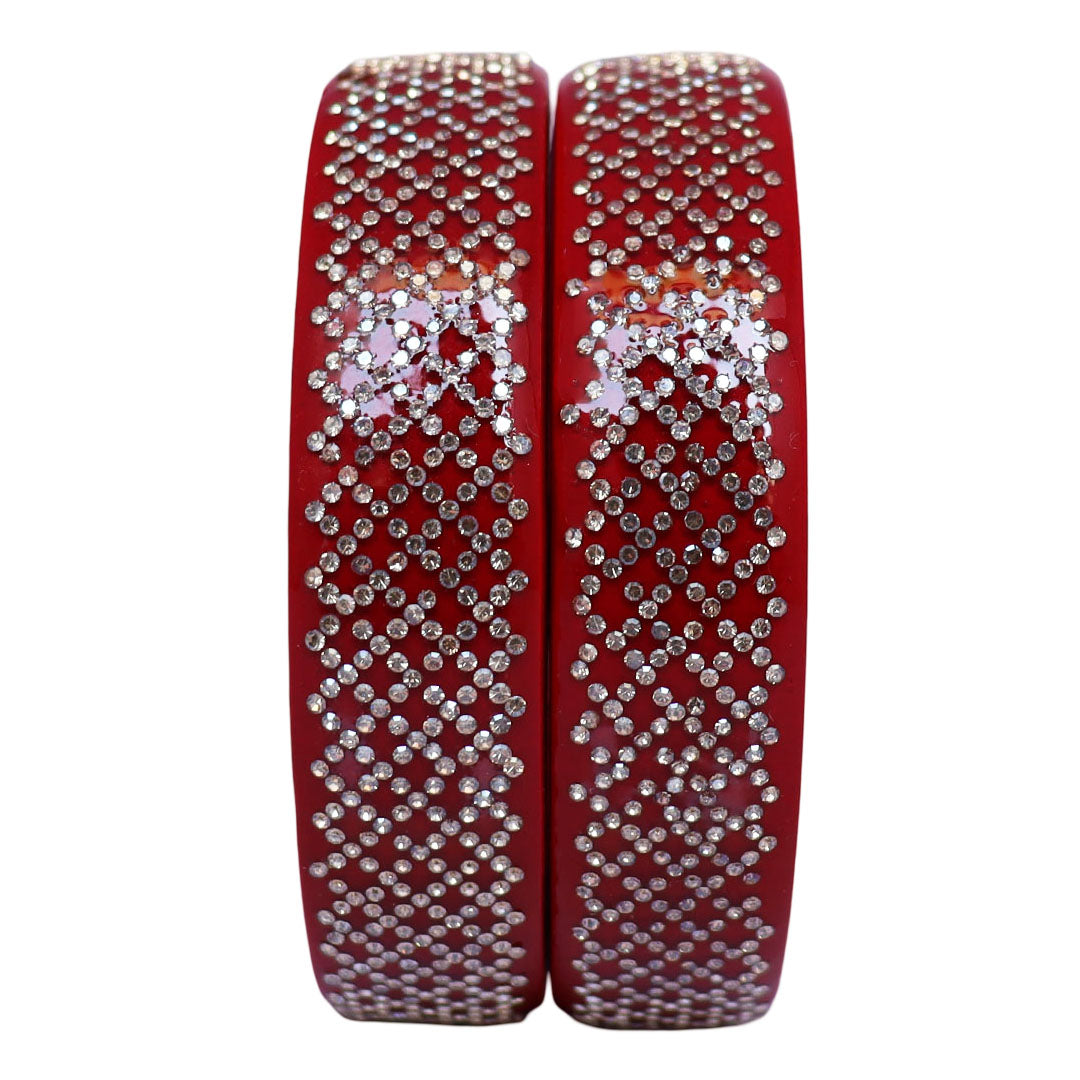 Jaipuri Lac Kada Bangles Set in Latest Rhinestones Design